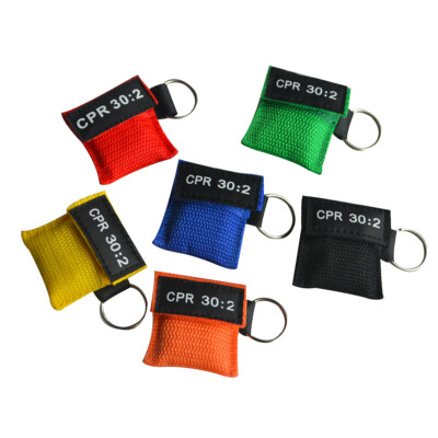 6Pcs/Lot Optional Color Cpr Resuscitator Mask Keychain Emergency Face Shield