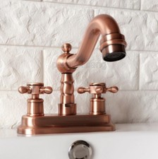 Antique Red Copper Swivel Spout Kitchen Sink Faucet Mixer Basin Tap Prg047
