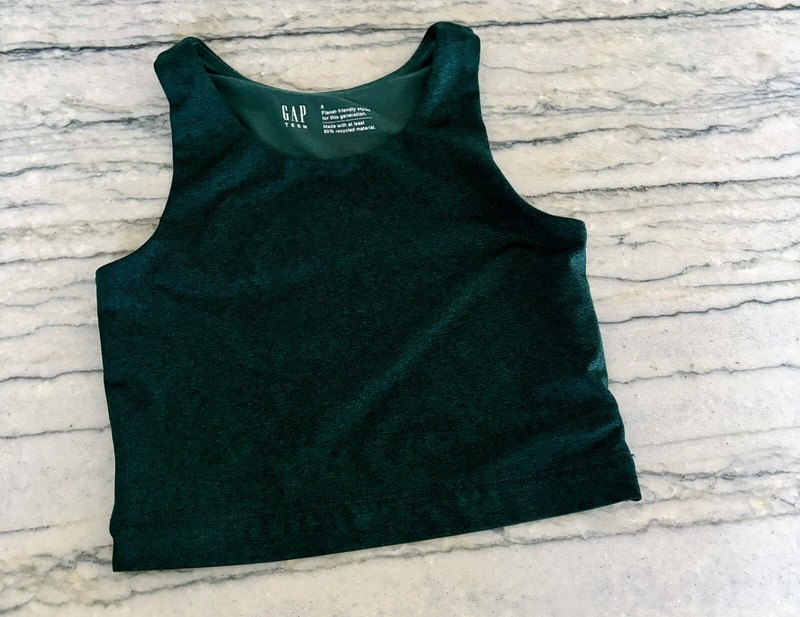 GapFit Teen(Girls) Green Active Cropped Tank Top Size 8