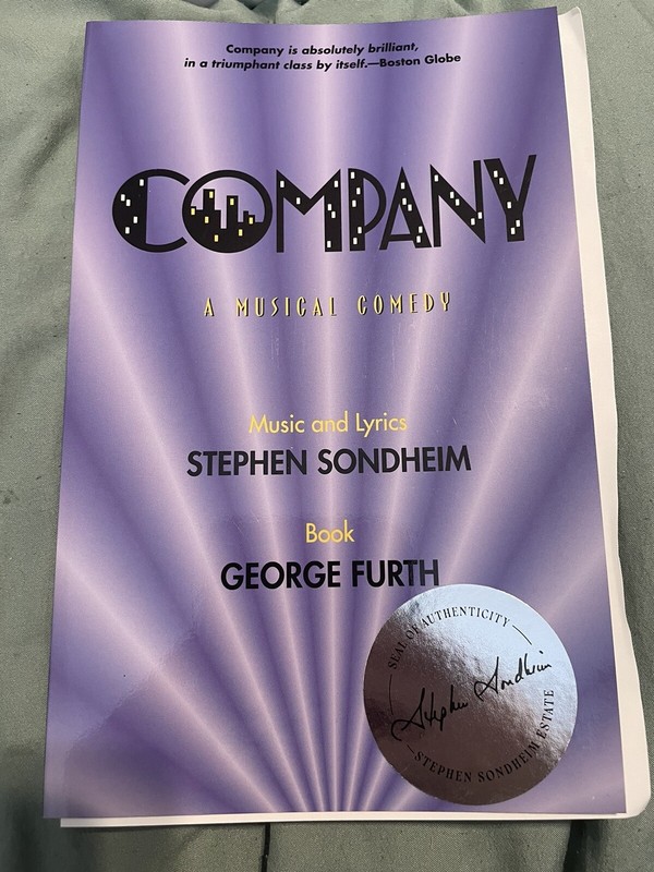 Stephen Sondheim Estate StickerCertified Collection Company Broadway Book Lyrics