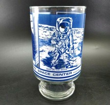 Vintage NASA Johnson Space Center Glass tall Cup Glass man on the Moon