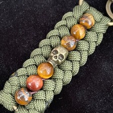 Paracord Keyring, Key fob, natural gemstone, Sanctified knot