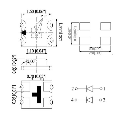 SMD LEDs 2 Chip STEUERBAR / DUO-LED Smds multicolour Bi-Color mini 0603... Lok - Bild 37 von 70