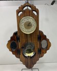 Vintage Wood Made on Earth, Inc. Wall Clock w/ Wing Panels Mirrors Pendulum P&R — photo 1