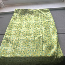 Wild Fable Women's L Yellow Blue Green Floral jacquard Midi Skirt Lined Zip/slit