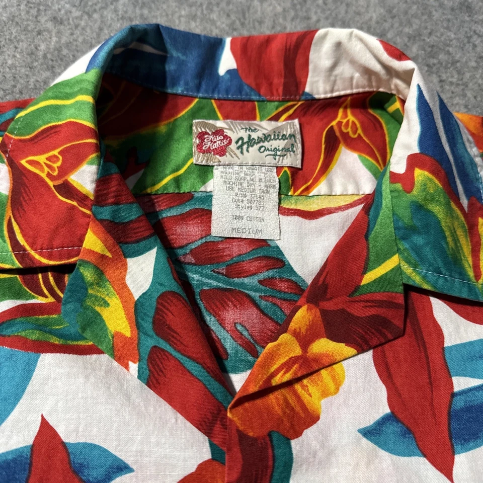 Camisa Hawaiana Hilo Hattie De Colección Para Hombre M Floral Colorida Manga Corta Abotonada Foto 3 de 4