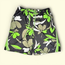 Nike Swim Trunks Mens XL Tropical Floral Board Shorts Mesh Lined Green