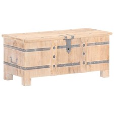 Bois d'Acacia Solide Coffre Armoire de Rangement Banc de Couloir