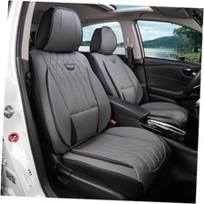 Universal Front Car Seat Covers, Waterproof Leather Seat Front Row grey