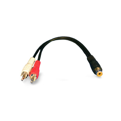 RCA Y Splitter Adapter 1 Female to 2 Male - Black
