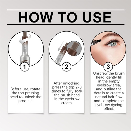 Press Dip Eyebrow Tint Natural Brow Fection Angled Brush Brow Tinting Cream - Picture 3 of 20