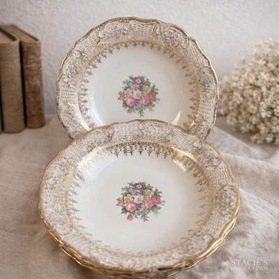 Vintage Washington Colonial China Set of 6 Berry Bowls 5'' Wide Cottagecore