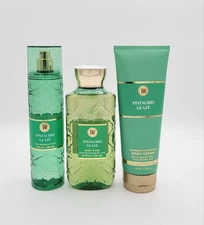 Bath & Body Works Pistachio Glaze Body Mist Body Wash & Body Cream Set of 3 New