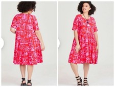 TS TAKING SHAPE Plus Sz 30 Pink Natural Tango Tier Mini Dress  