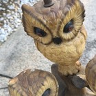 Vintage LARGE Mid Century Chalkware 3 Owls on Tree Branch Lamp Works 21” ASIS — photo 3