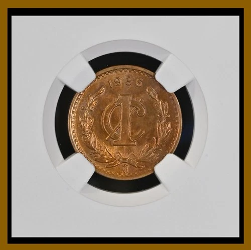 TOP POP, Mexico 1 Centavo Coin, 1936 MO NGC MS 65 RD