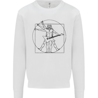 Alte Rocker Vitruvian Gitarrist Lustig Gitarre Kinder Sweatshirt Pullover