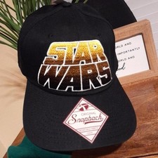 Star Wars Opening Scene Embroidered Black Yellow Snapback Cap