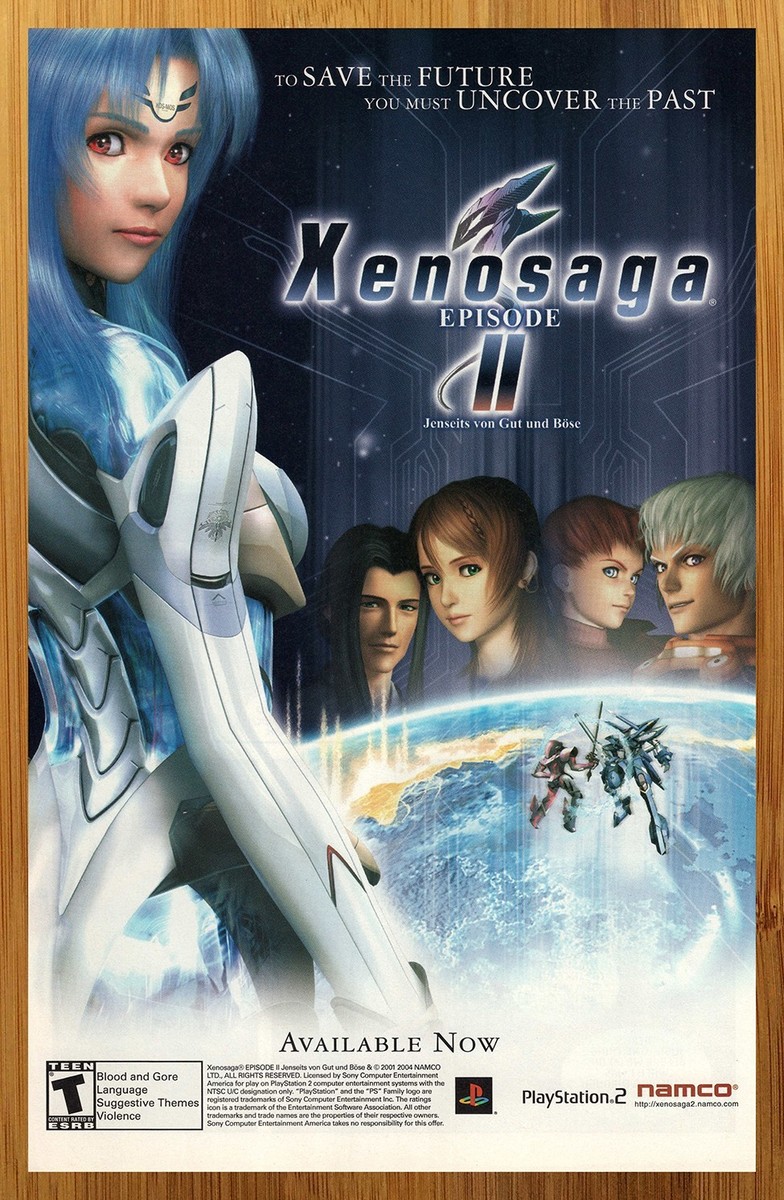 2001 Xenosaga Episode II Playstation 2 PS2 Print Ad/Poster Video