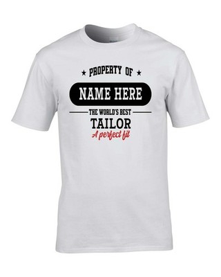 MEN'S PERSONALISED TAILOR TAGLINE T-SHIRT GIFT