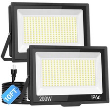 200W LED Flood Light Outdoor with Plug, 24000Lm Super Brighter Security Light...