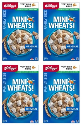 Kellogg's Mini-Wheats Cereal Original Family Size, 650g (4 Pack)