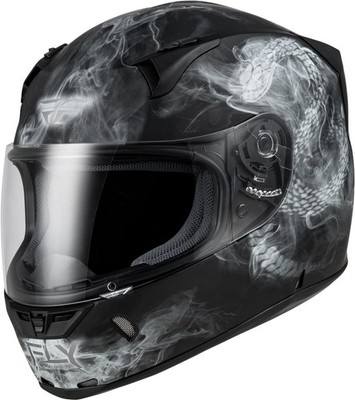Fly Racing Revolt FS Coil Helmet - Matte Black/White - Large