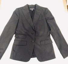 Brooks Brothers Women's Size 4 Black Pinstripe Ing Loro Piana Wool Blazer