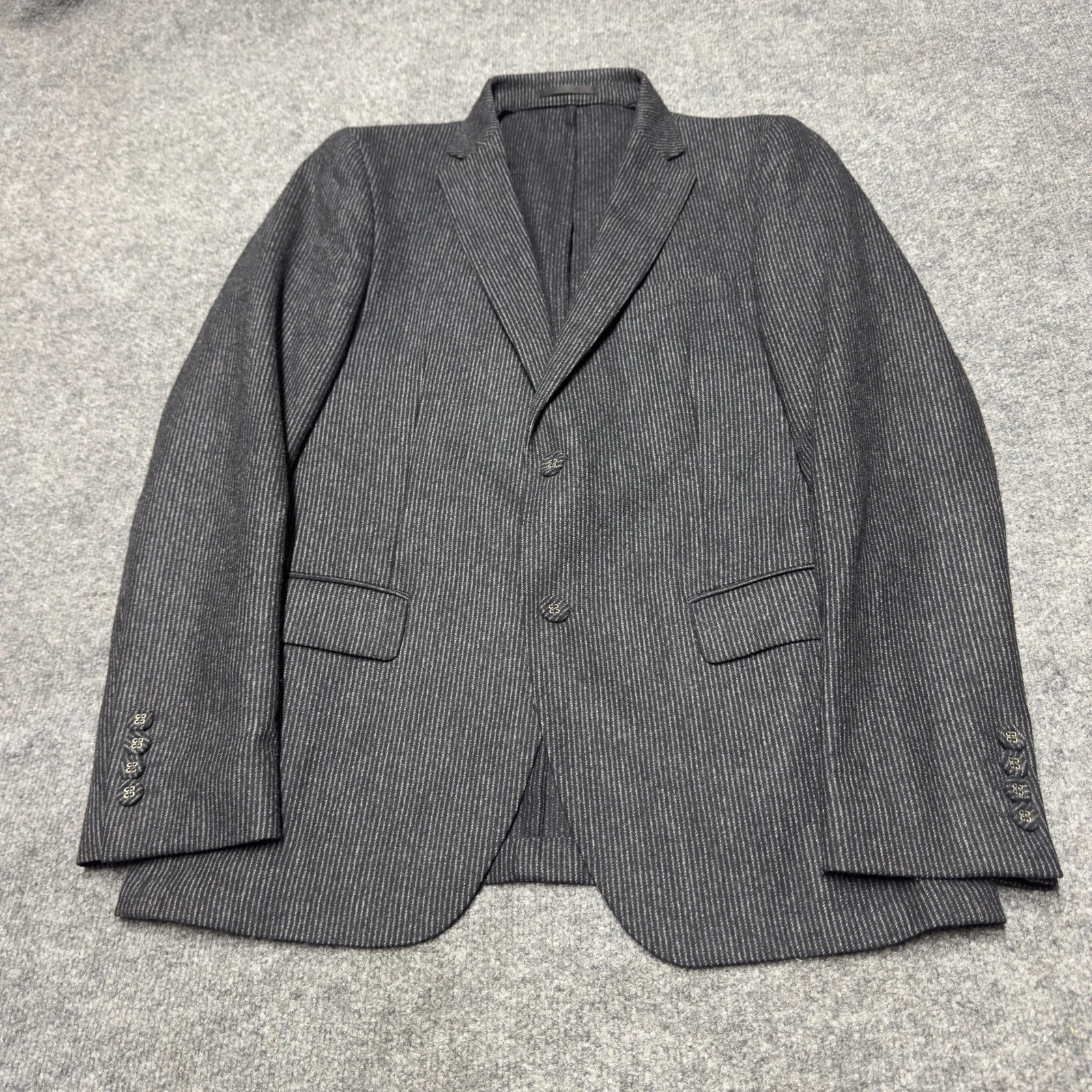 Officine Générale 100% Wool Chalkstripe Jacket Sport Blazer Men EU 50 US 40 Gray image 1