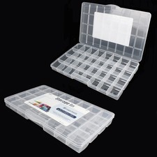 32 Grids Clear Plastic Organizer Box, Craft Storage Container for Beads Organ...