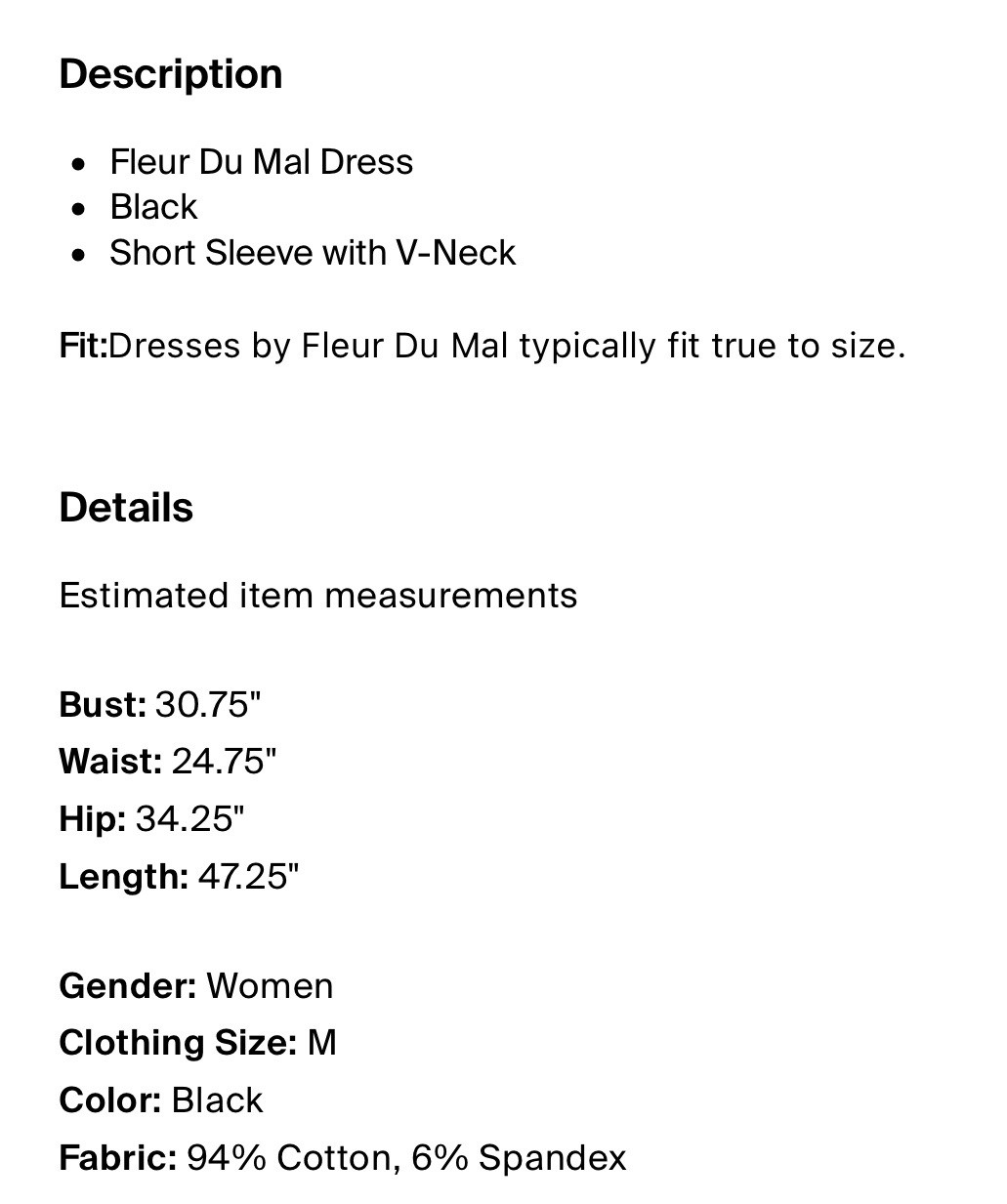 Fleur Du Mai Authentic Solid Black V Neck Plunge … - image 6