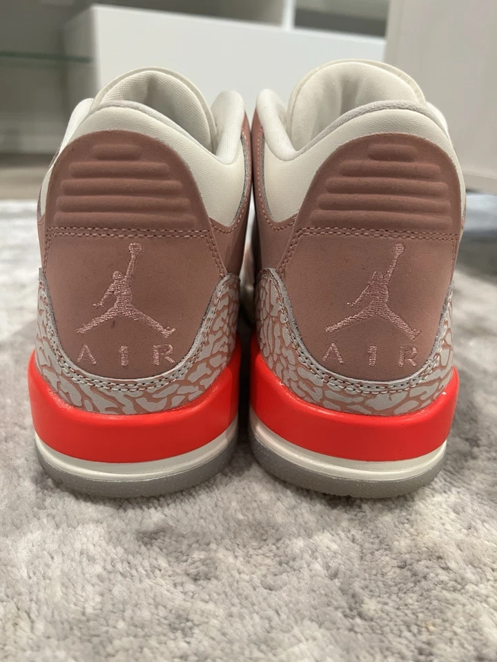 W Air Jordan 3 Retro Rosa Óxido Talla 7 Mujer’s Vela Blanco Carmesí CK9246-600 Foto 3 de 4