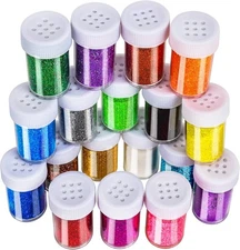 Glitter, 18 Pack Fine Glitter, Craft Glitter Powder Shake Jar, Multi Asso