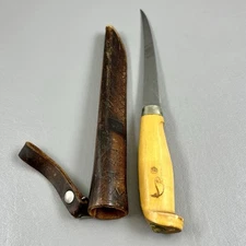 Rapala Marttiini Finland Hand Ground Stainless Filet Knife W/ Sheath Vintage