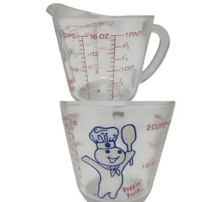 Pillsbury Doughboy Poppin' Fresh Anchor Hocking Glass Measuring 2 Cup