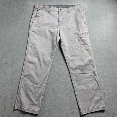Weatherproof Mens 36x30 Straight Chino Pants Gray Outdoor Stretch EUC