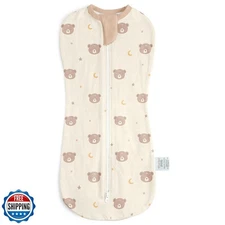 Baby Swaddle 0-2 Months, Cotton Arm-In Zipper Sleep Sack, Wearable Blankets W