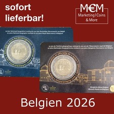 ## 2 EURO &euro; BELGIEN 2026 STERNWARTE / GEOGRAFISCHES INSTITUT COINCARD DUO ###
