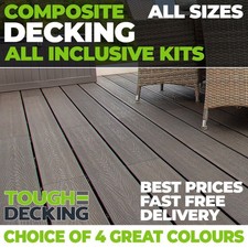Composite Decking Complete Kit - Clips Included - Free & Quick Delivery