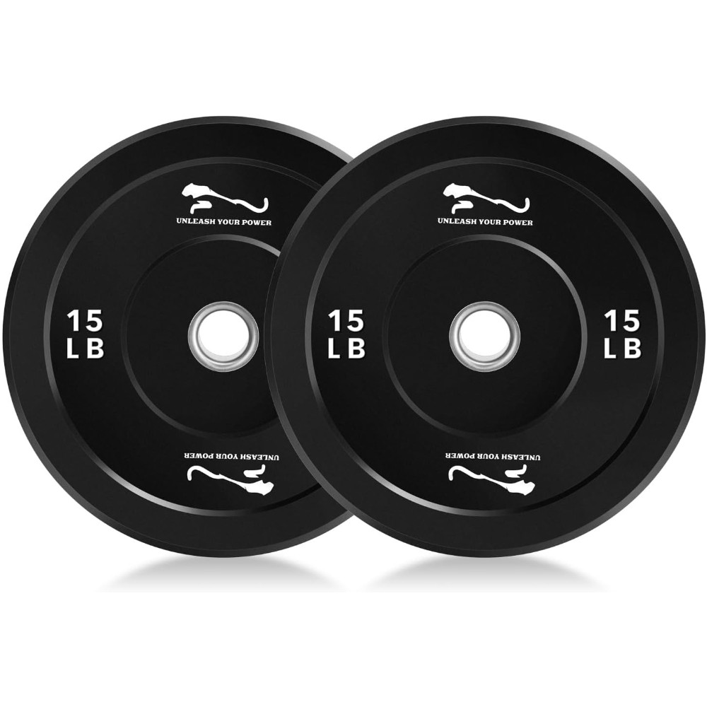 Rubber Bumper Plates 2 Sets W/ Steel Inserts for Home Gym & Strength Training