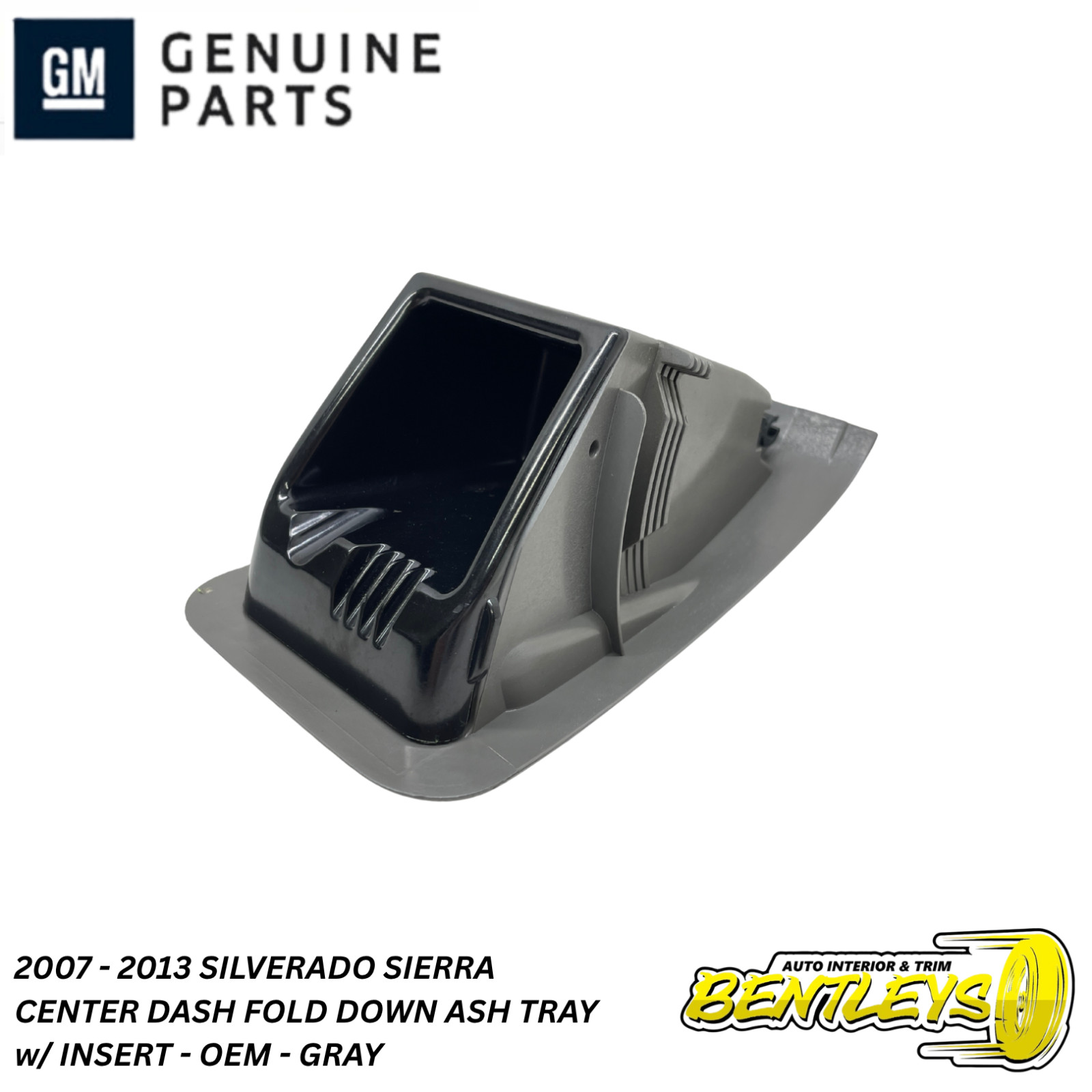 2007 - 2013 SILVERADO SIERRA CENTER DASH FOLD DOWN ASH TRAY w/ INSERT OEM GRAY