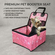 Dog Car Seat Bed with Storage Pockets Non Slip Pet Travel Carrier for Dogs