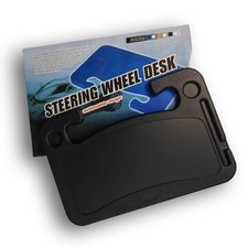 Steering Wheel Tray Desk, Black Portable Laptop Food Table for Eating