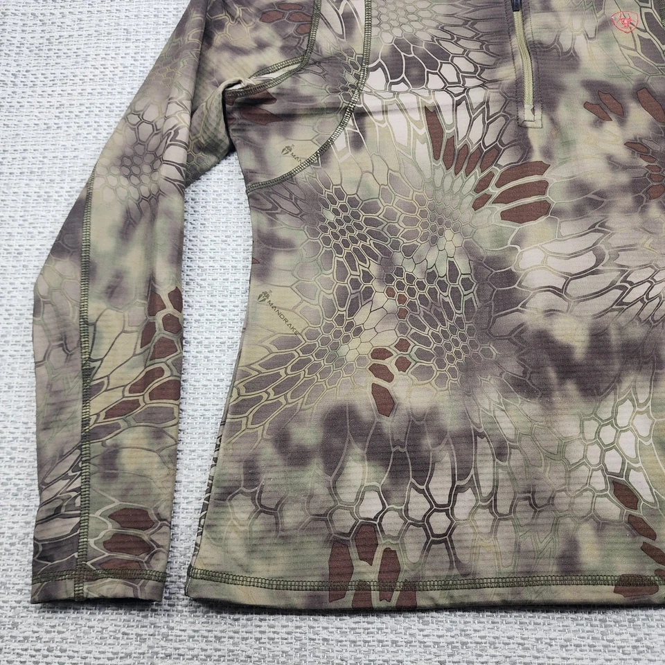 AriatTEK Cold Series Shirt Womens Large Mandrake Camo 1/4 Zip Hunting Pullover - Image 3 of 4
