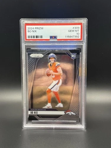 2024 Panini Prizm Rookies Bo Nix #309 PSA 10 Gem Mint Denver Broncos RC