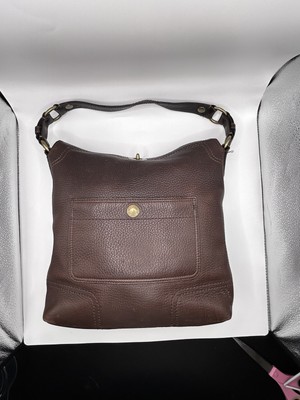 Coach Mohagony Brown Leather F0769-10948 With Brass Hardware