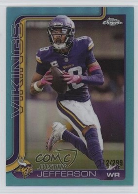 2025 Topps Chrome Teal Refractor 112/299 Justin Jefferson #195 st0