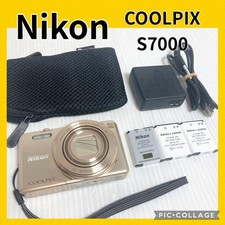 Nikon COOLPIX S7000 Gold Compact Digital Camera with 3 Batteries and Charger