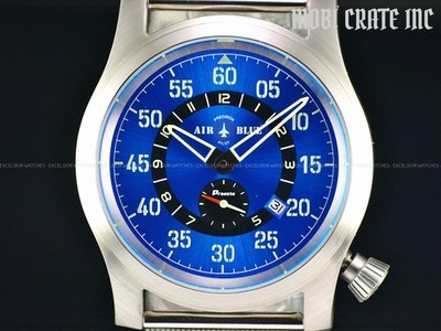 Rare Air Blue By Deep Blue Men's 44mm PAPA PRAESTO Automatic Sapphire SS Watch