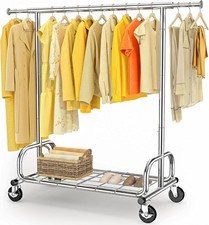 Heavy Duty Clothes Rail 136kg (300lbs) Capacity, Extendable Hanging Rack Uk